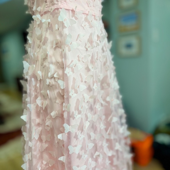 BETSEY JOHNSON BUTTERFLY MAXI DRESS PINK small - Picture 8 of 9